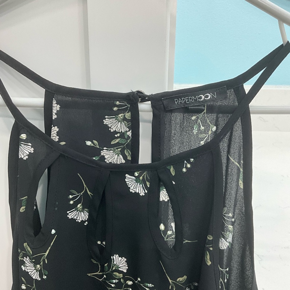 Papermoon Black Floral sleeveless top